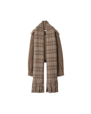 Detachable Scarf Wool Blend Jacket