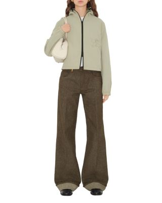 Cropped Reversible Check Hooded Jacket