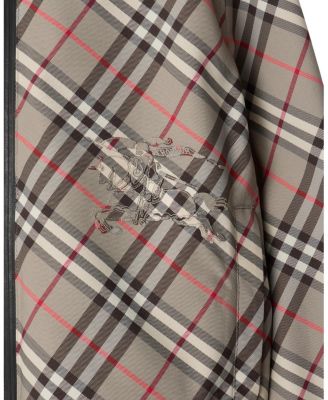 Cropped Reversible Check Hooded Jacket