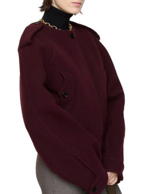 Detachable Scarf Wool Jacket