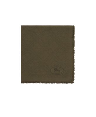  Wide Check Wool Silk Scarf