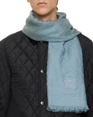  Wide Check Wool Silk Scarf