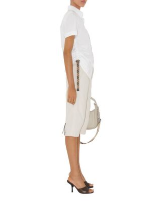 Check Trim Cotton Shirt