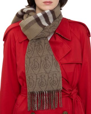  Reversible B Shield Cashmere Scarf