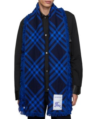  Wide Check Wool Silk Scarf