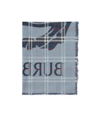  Wide EKD Check Wool Silk Scarf