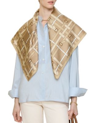  Belt Check Silk Scarf