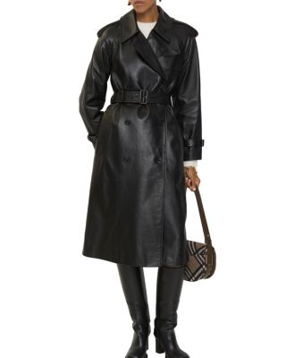 Long Leather Castleford Trench Coat