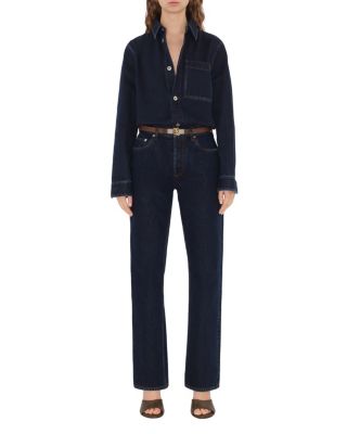  Check and Leather Reversible TB Belt