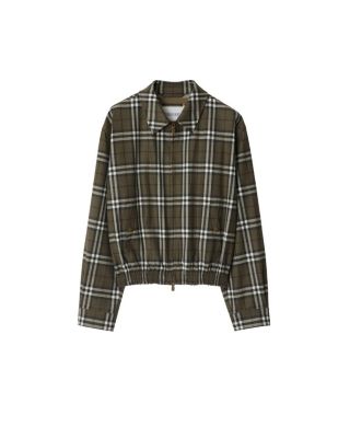 Check Bonded Wool Harrington Jacket