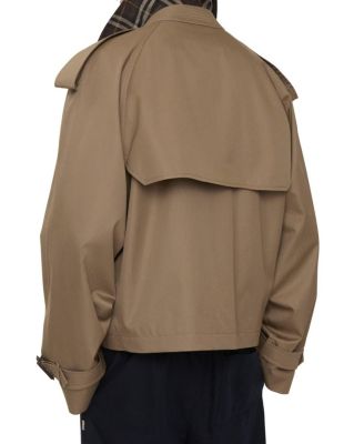 Cropped Gabardine Trench Jacket