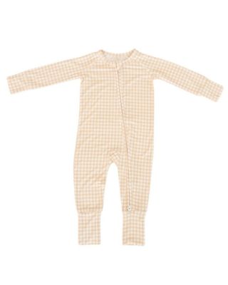  Boys' Sandstone Gingham Bamboo Sleeper - Baby