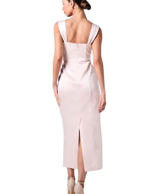 Corset Column Midi Bridesmaids Dress