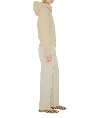  Check Label Cotton Zip Hoodie