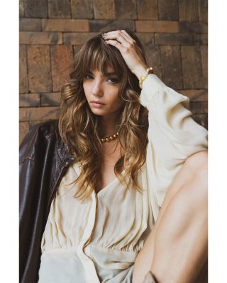 Mother Of Pearl Beaded Necklace, 15.74-18.11"