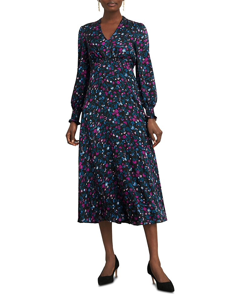 Hobbs London Petite Isabella Midi Dress In Black