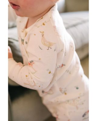 Unisex Partridge in a Pehr Tree Ribbed Footless Sleeper - Baby