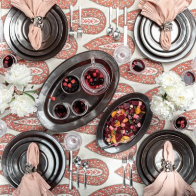 Pewter Stoneware 16 Piece Place Setting