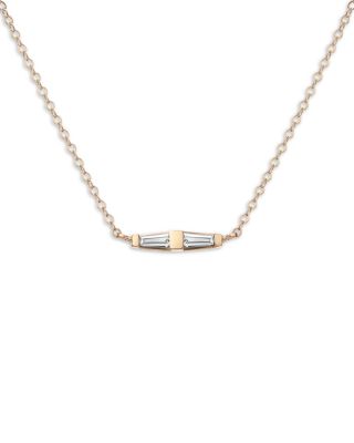 Certified Lab Grown Diamond Chrysler Necklace in 14K Yellow Gold, 0.26 tcw