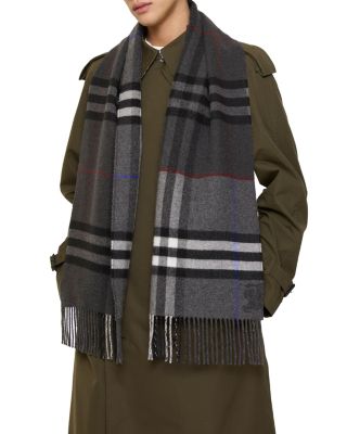 Contrast Check Cashmere Scarf