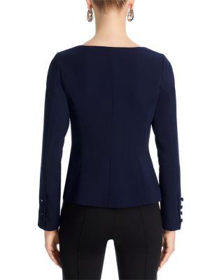 Scoop Neck Button Front Blazer - Exclusive