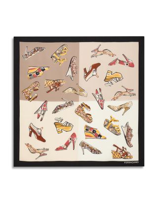 Genio Print Square Silk Scarf