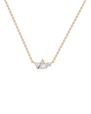 Certified Lab Grown Diamond Mixed Cut Gaudi Mosaic Pendant Necklace in 14K Yellow Gold, 0.79 tcw