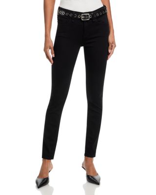 Cate Mid Rise Ankle Skinny Jeans in Black