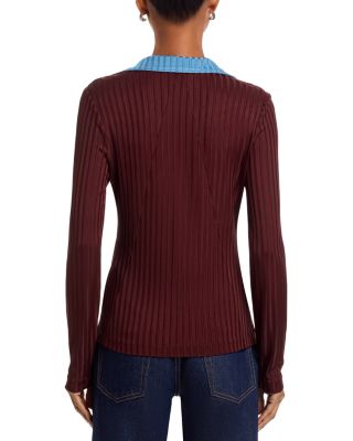 Natalia Colorblocked Polo Sweater 