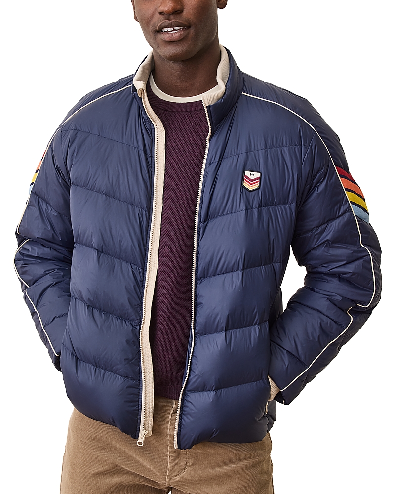 Marine Layer Bode Puffer Jacket In Blue