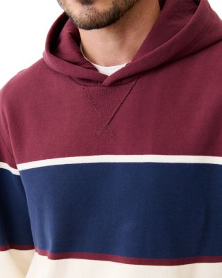 Relaxed Fit Color Block Fleece Hoodie