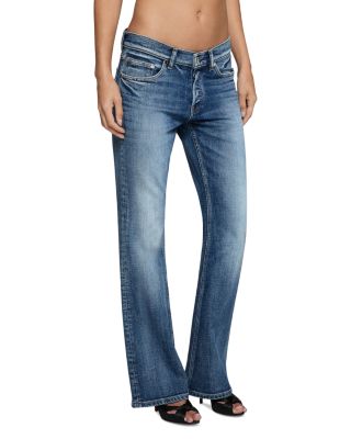 Miley Slouchy Mid Rise Bootcut Jeans in Blue Latch