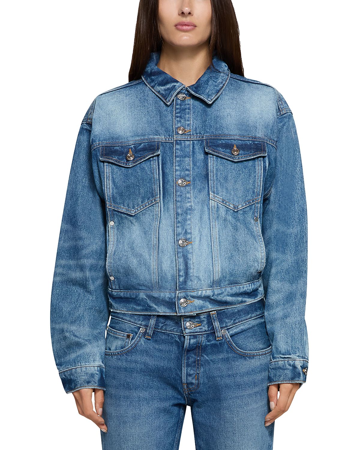 Eb Denim Lia Varsity Trucker Jacket