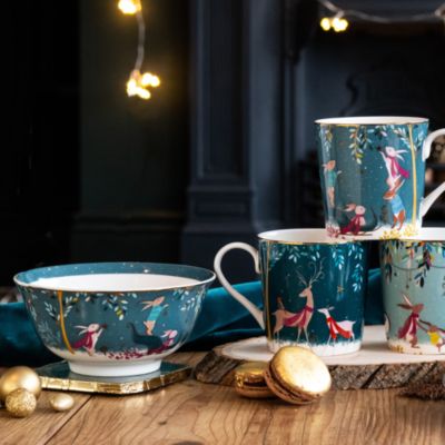 Sara Miller Woodland Tales Candy Bowl, Rabbit Sleigh