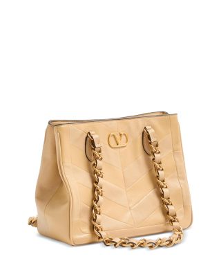 Laseine Small VLogo Leather Tote Bag