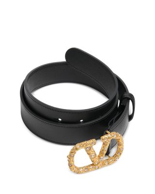 Women's V Logo Signature Leather Belt