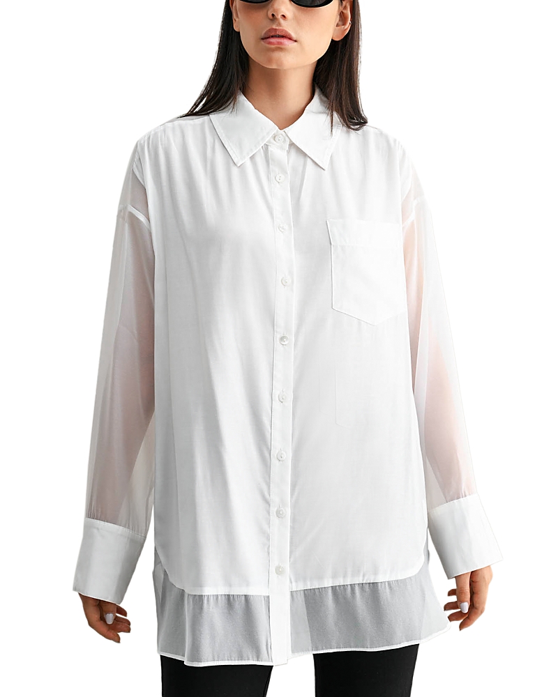 Mable Organza Contrast Oversized Shirt