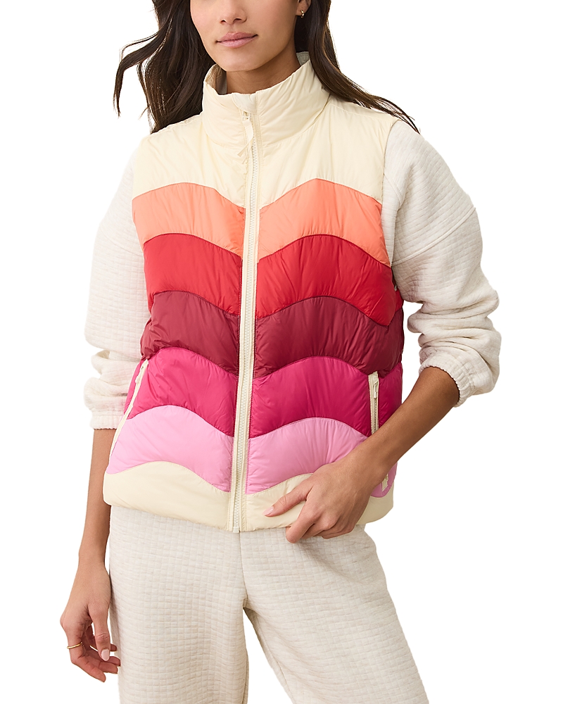 Marine Layer Sunset Puffer Vest In Multi