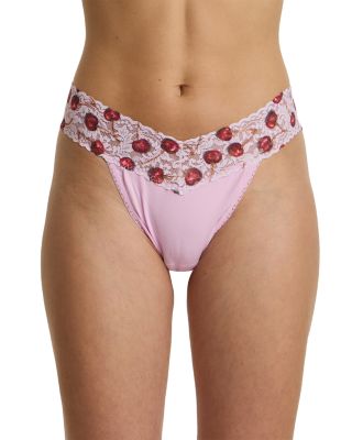 SUPIMA&reg; Cotton Original Rise Thong with Lace Trim