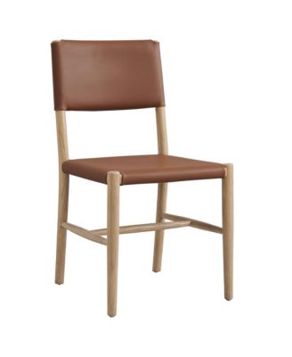 Dover Wood Faux Leather Dining Side Chairs, Set of 2