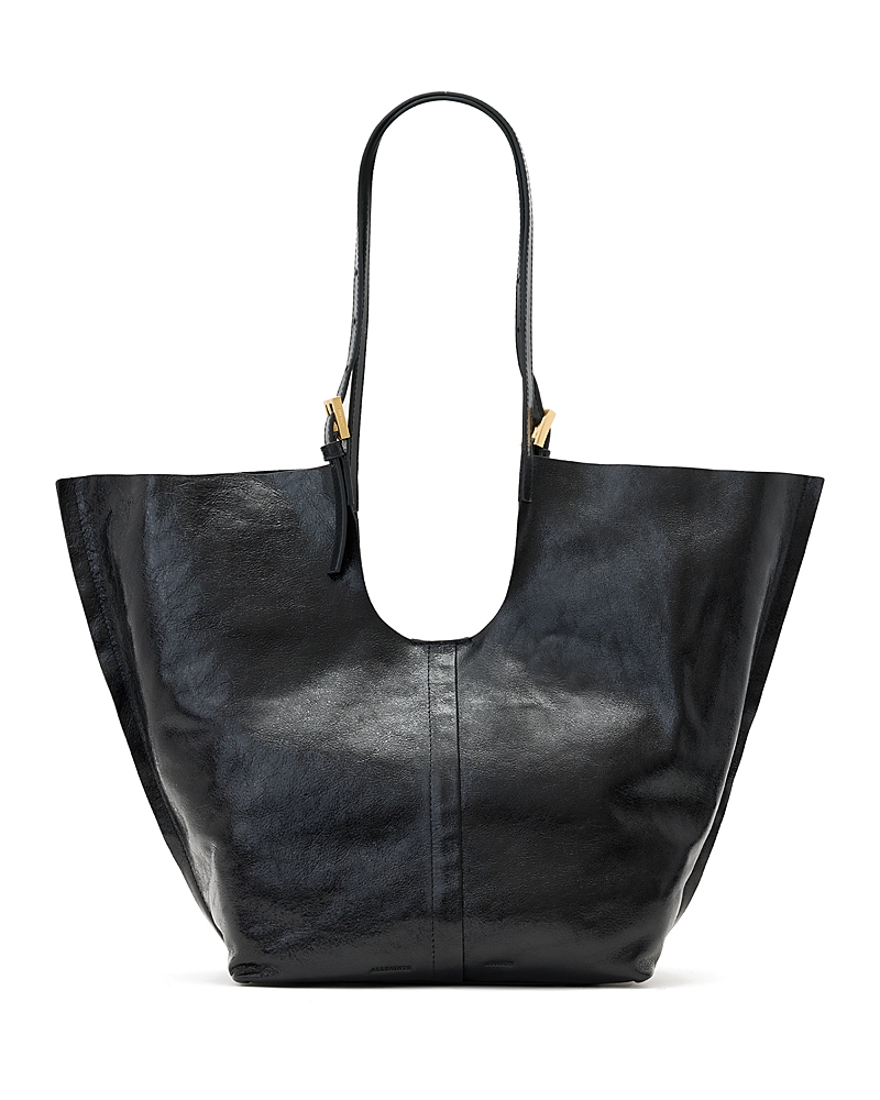 Allsaints Ara Shine Tote Bag In Black
