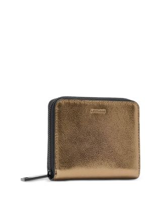 Lena Hex Metallic Leather Zip Wallet