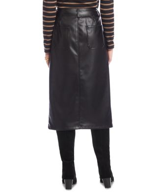 Faux Leather Midi Skirt