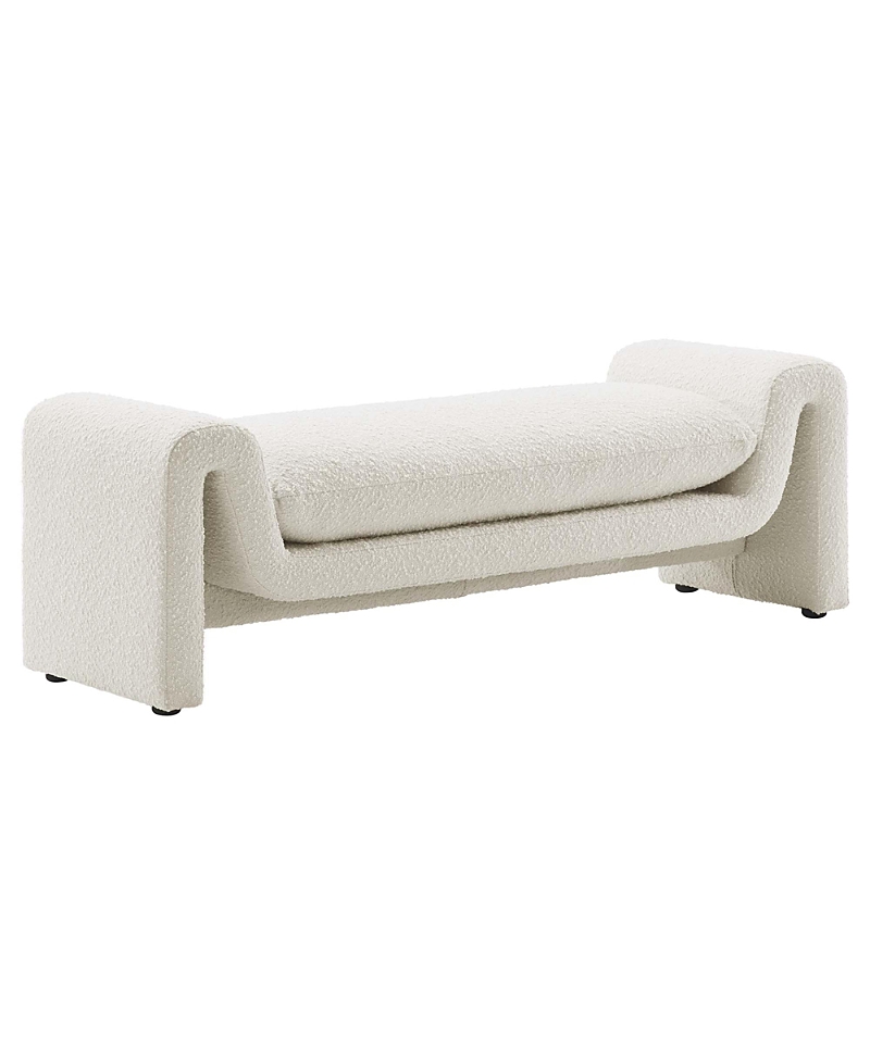 Modway Waverly Boucle Fabric Bench In White