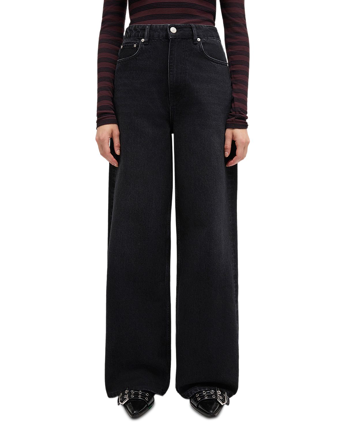 Ganni Essentials Rigid High Rise Straight Wide Jeans