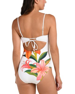 Jungle Blossoms Bandeau One Piece Swimsuit