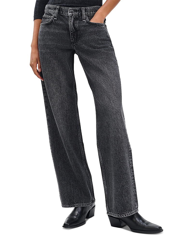 Rag & Bone Saige Mid Rise Relaxed Leg Jeans In Charcoal In Gray