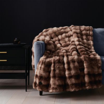 Heated Luxe Faux Fur Throw Blanket - Exclusive