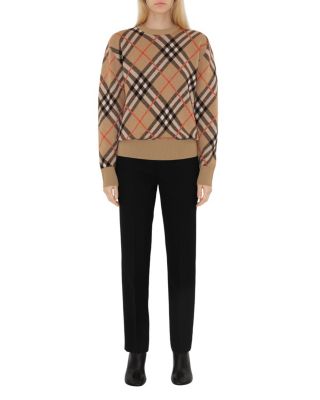  Check Wool Mohair Blend Sweater