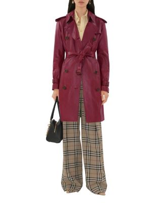 Mid-length Leather Kensington Trench Coat